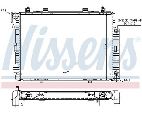 Radiator, engine cooling 62714A Nissens, Image 2