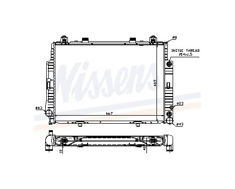 Radiator, engine cooling 62716A Nissens