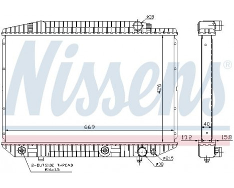 Radiator, engine cooling 62727A Nissens, Image 5