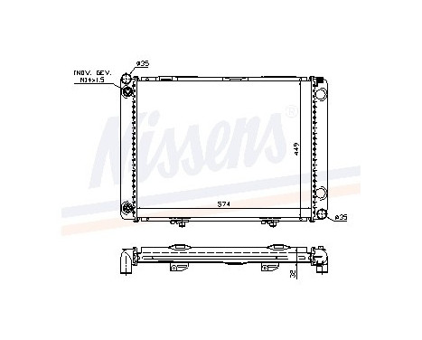Radiator, engine cooling 62734A Nissens