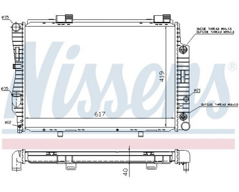 Radiator, engine cooling 62739A Nissens, Image 2