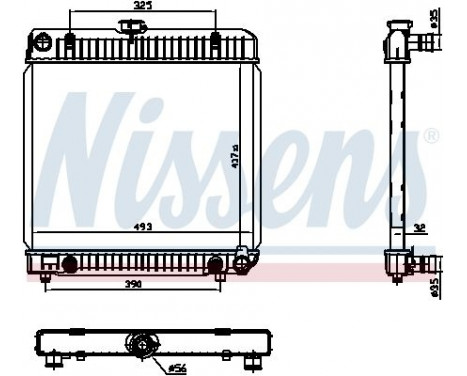 Radiator, engine cooling 62740 Nissens