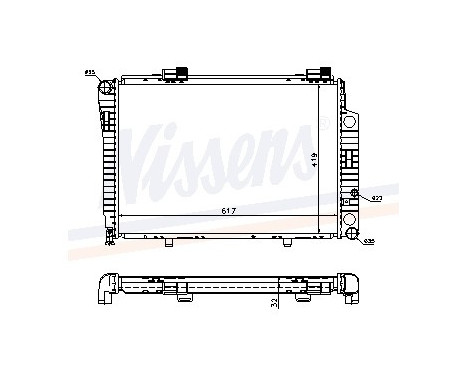 Radiator, engine cooling 62750A Nissens
