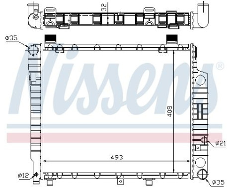 Radiator, engine cooling 62754A Nissens, Image 2