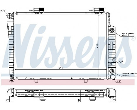 Radiator, engine cooling 62756A Nissens, Image 2