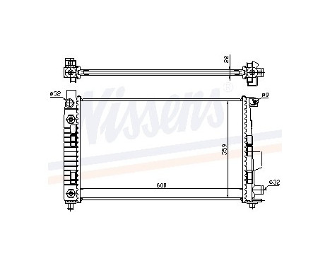 Radiator, engine cooling 62781A Nissens