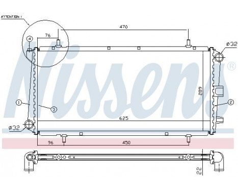 Radiator, engine cooling 62785A Nissens, Image 2