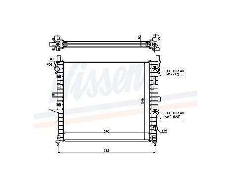 Radiator, engine cooling 62788A Nissens