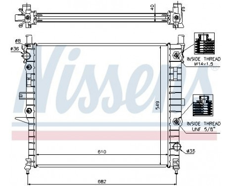 Radiator, engine cooling 62788A Nissens, Image 2