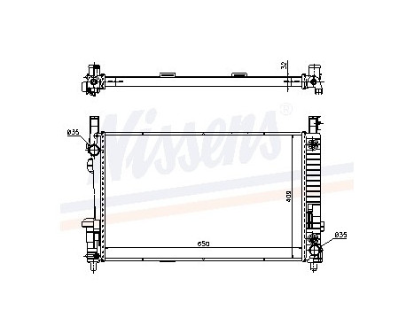 Radiator, engine cooling 62799A Nissens