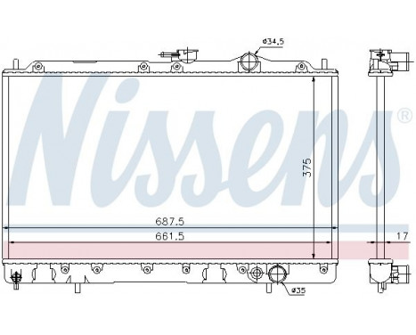 Radiator, engine cooling 62830 Nissens