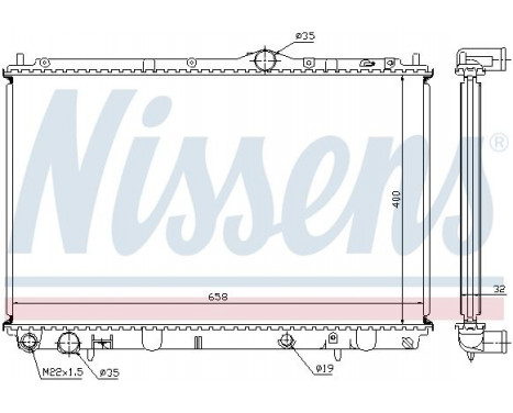 Radiator, engine cooling 62858A Nissens, Image 2
