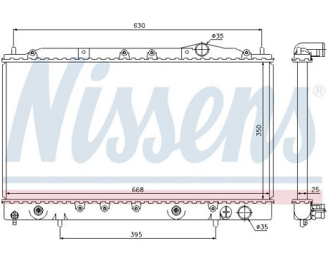 Radiator, engine cooling 62865 Nissens, Image 2