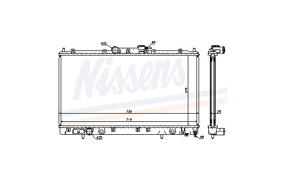 Radiator, engine cooling 62868A Nissens