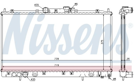 Radiator, engine cooling 62868A Nissens, Image 2