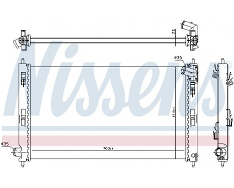 Radiator, engine cooling 628952 Nissens, Image 2