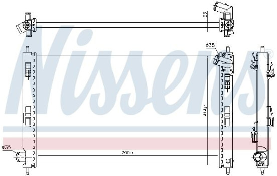 Radiator, engine cooling 628952 Nissens, Image 2