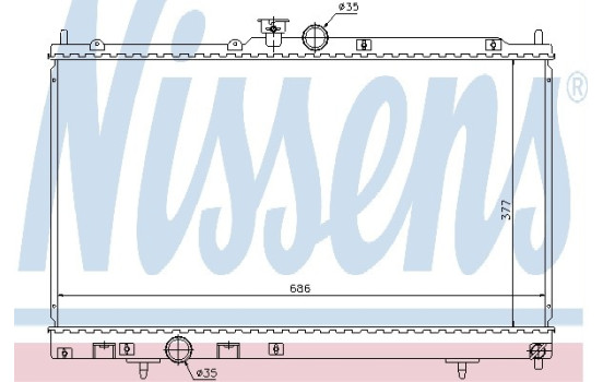 Radiator, engine cooling 628956 Nissens
