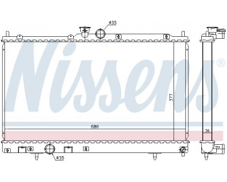 Radiator, engine cooling 628956 Nissens, Image 2