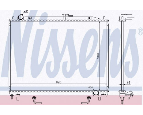 Radiator, engine cooling 628959 Nissens