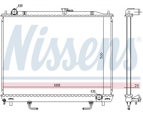 Radiator, engine cooling 628959 Nissens, Image 2