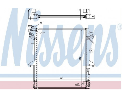 Radiator, engine cooling 62896 Nissens