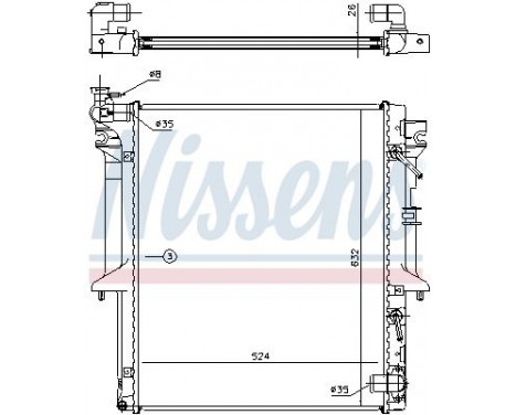 Radiator, engine cooling 62896 Nissens, Image 2