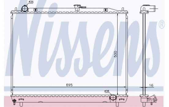 Radiator, engine cooling 628962 Nissens