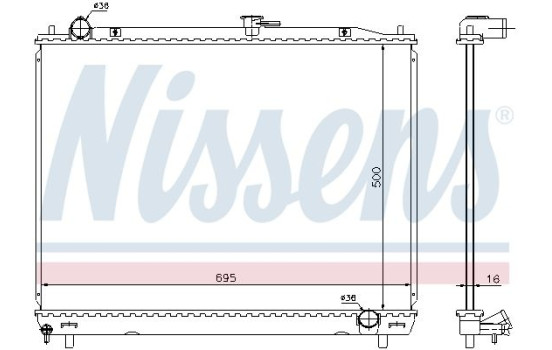 Radiator, engine cooling 628962 Nissens, Image 2