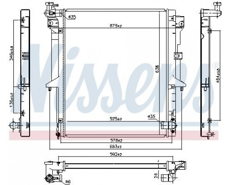 Radiator, engine cooling 628965 Nissens