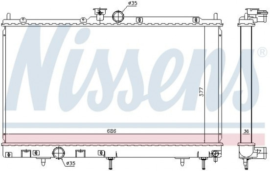 Radiator, engine cooling 628968 Nissens