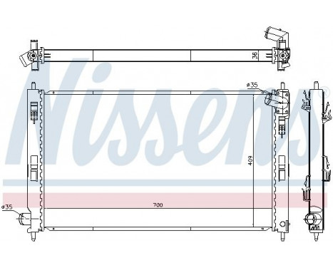 Radiator, engine cooling 628969 Nissens