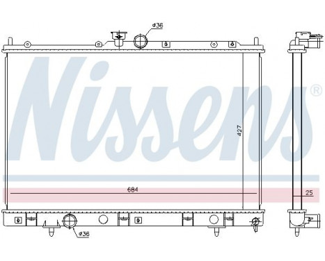 Radiator, engine cooling 628972 Nissens