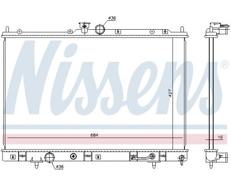 Radiator, engine cooling 628976 Nissens