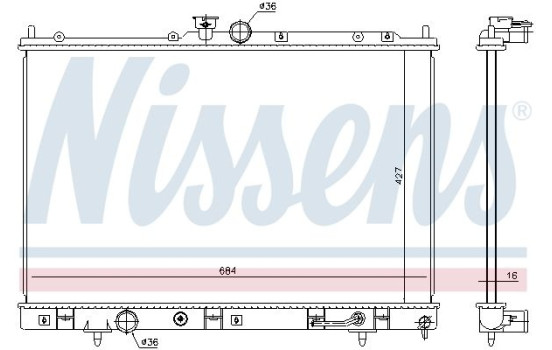 Radiator, engine cooling 628976 Nissens
