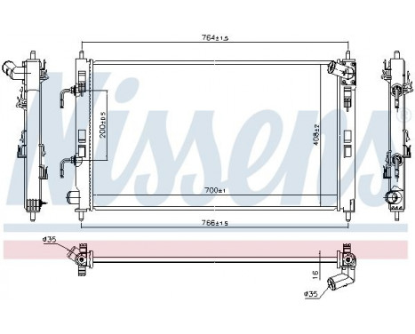 Radiator, engine cooling 628979 Nissens