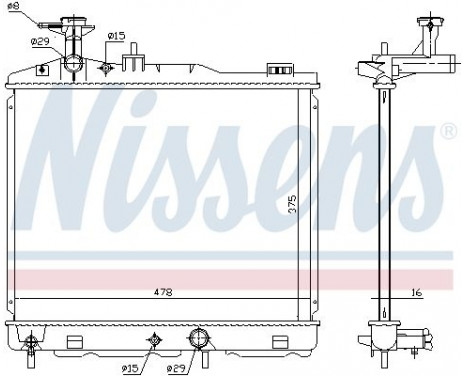 Radiator, engine cooling 628982 Nissens