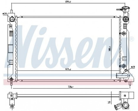 Radiator, engine cooling 628984 Nissens