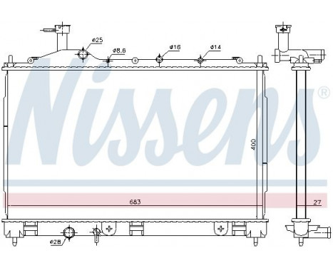 Radiator, engine cooling 628987 Nissens