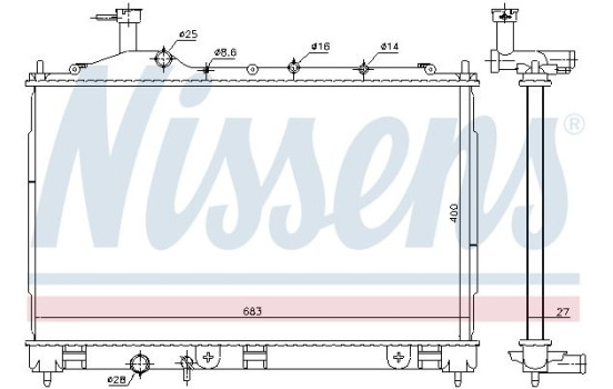 Radiator, engine cooling 628987 Nissens