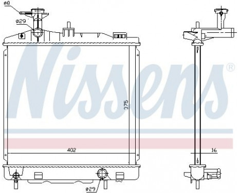Radiator, engine cooling 628988 Nissens