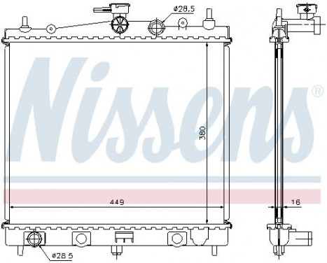 Radiator, engine cooling 62902A Nissens, Image 2