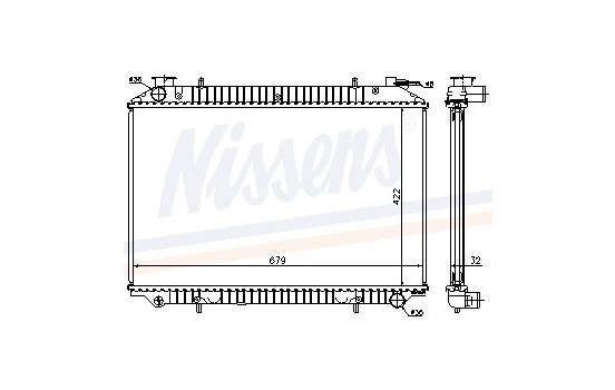 Radiator, engine cooling 62908A Nissens