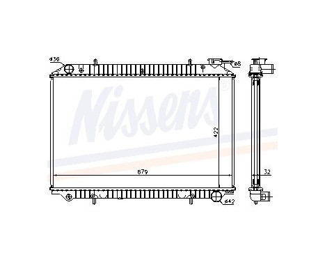 Radiator, engine cooling 62921A Nissens