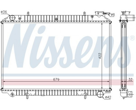 Radiator, engine cooling 62921A Nissens, Image 2