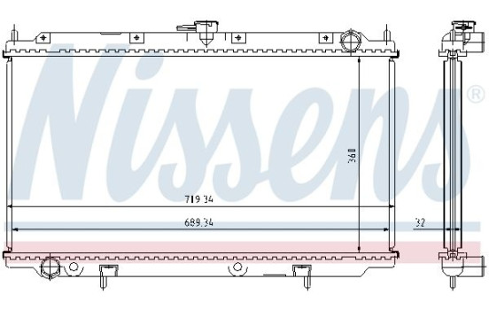 Radiator, engine cooling 62923A Nissens, Image 2
