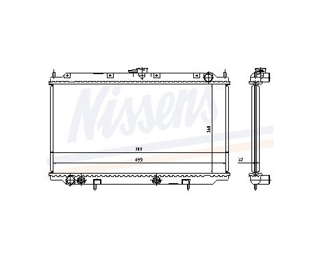 Radiator, engine cooling 62924A Nissens