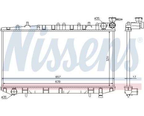 Radiator, engine cooling 62961 Nissens