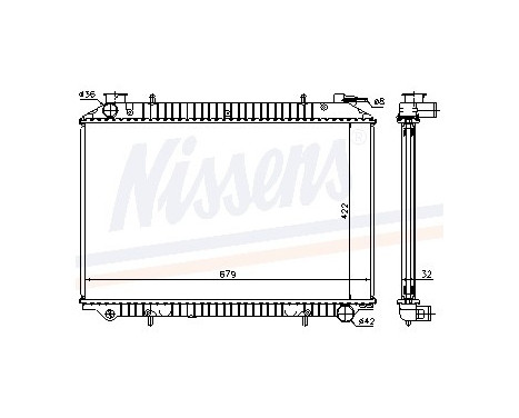 Radiator, engine cooling 62976A Nissens