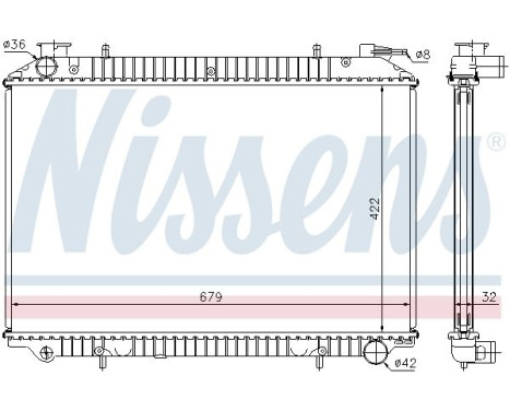 Radiator, engine cooling 62976A Nissens, Image 2